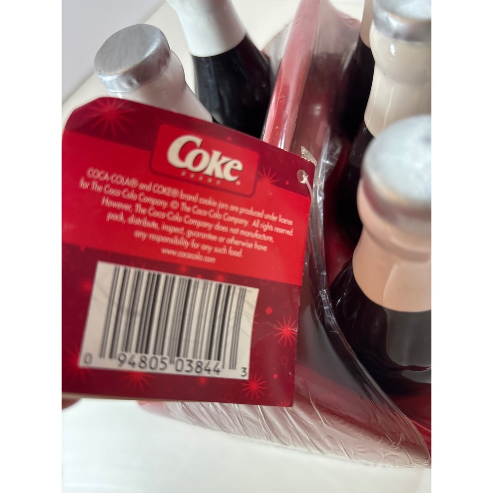 Vintage Coca-Cola Ceramic Cookie Jar Houston Harvest 6 Pk Bottle Design 90s NOS - Picture 9 of 16
